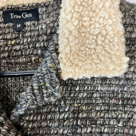 True Grit Sherpa Trim Cardigan Size M - Picture 8 of 11